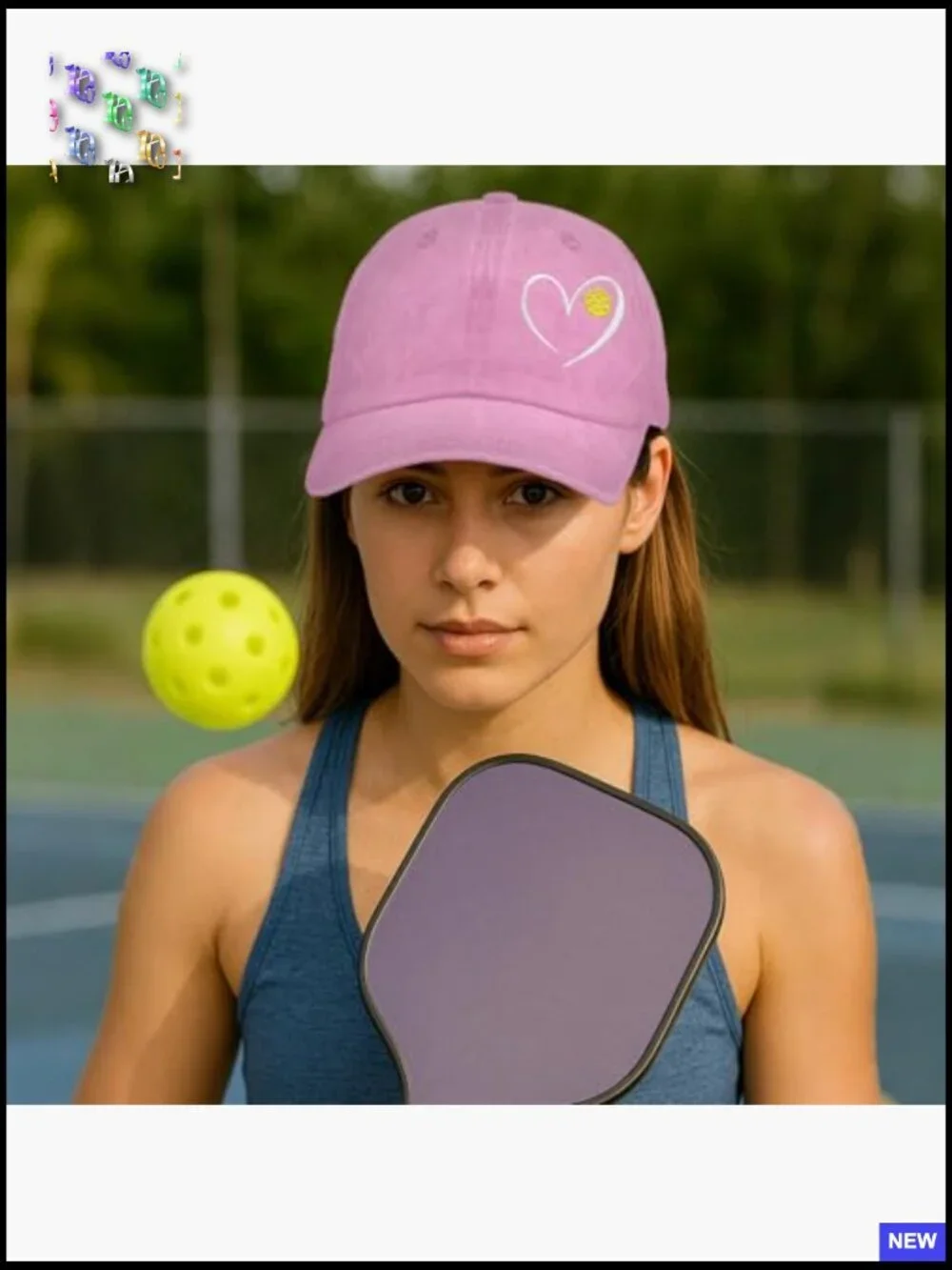 Adjustable Pickleball Embroidered Baseball Cap Unisex Sun Protection Trucker Hat